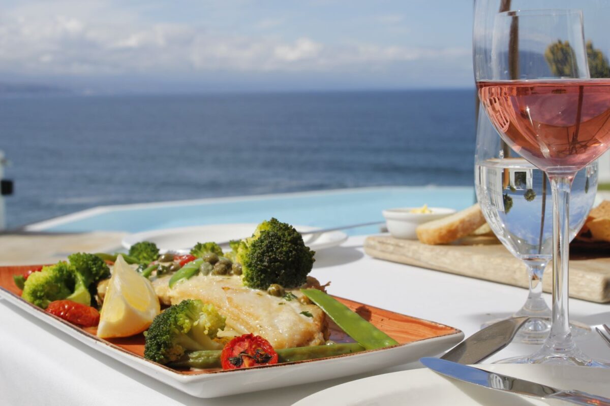 plate of food at waterfront restaurant