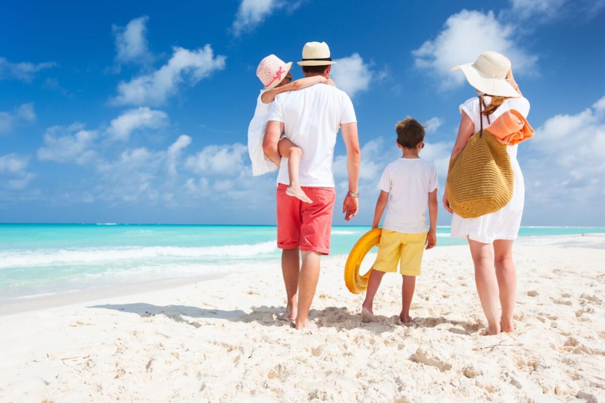 family on the beach