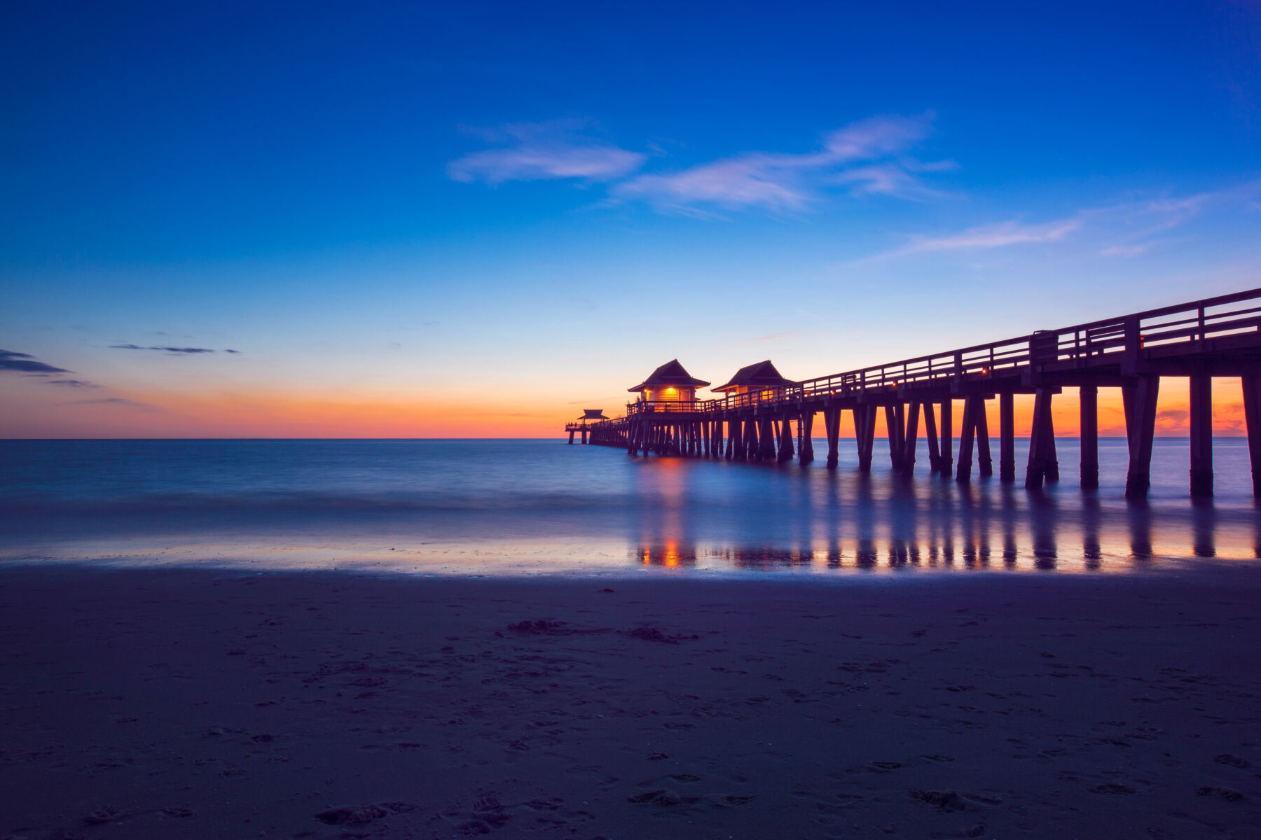 naples pier at sunset