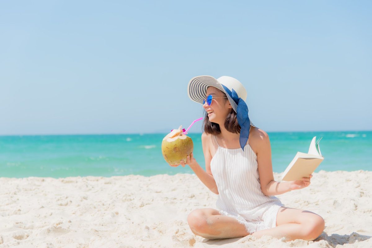 woman on beach in naples florida 